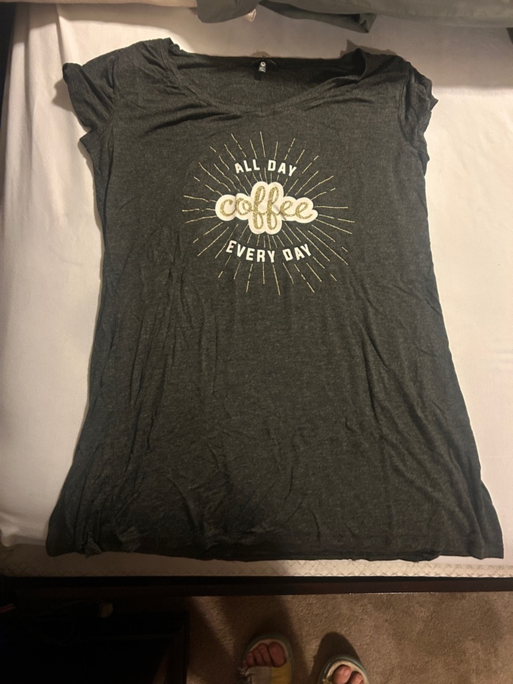 Women's Dark Gray 'All Day Coffee Every Day' Nightgown